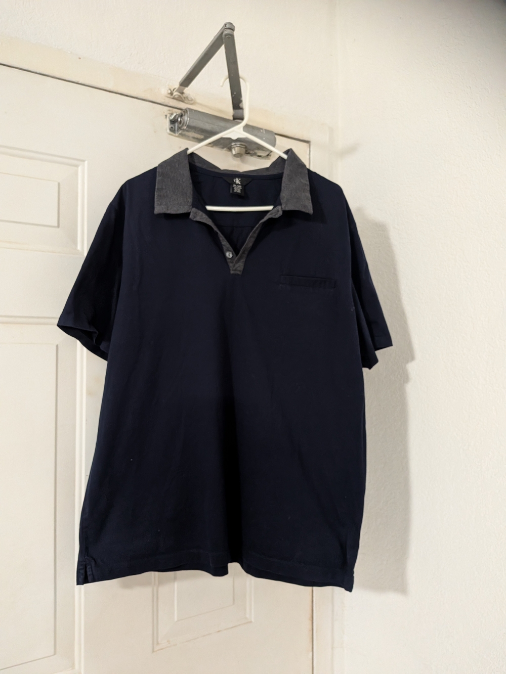 Calvin Klein Navy Polo with Gray Contrast Collar